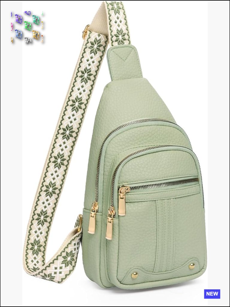 Sling Bag Crossbody Fanny Pack Vegan Leather Travel Shoulder Belt Purse Backpack
